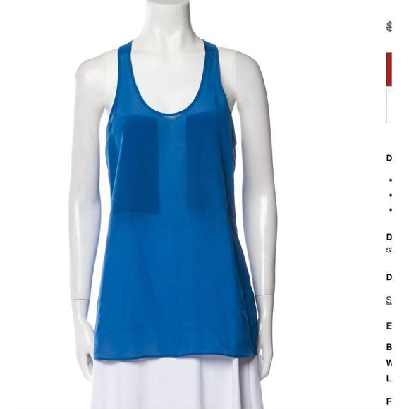ALEXANDER WANG Silk Scoop Neck Top - Picture 1 of 5